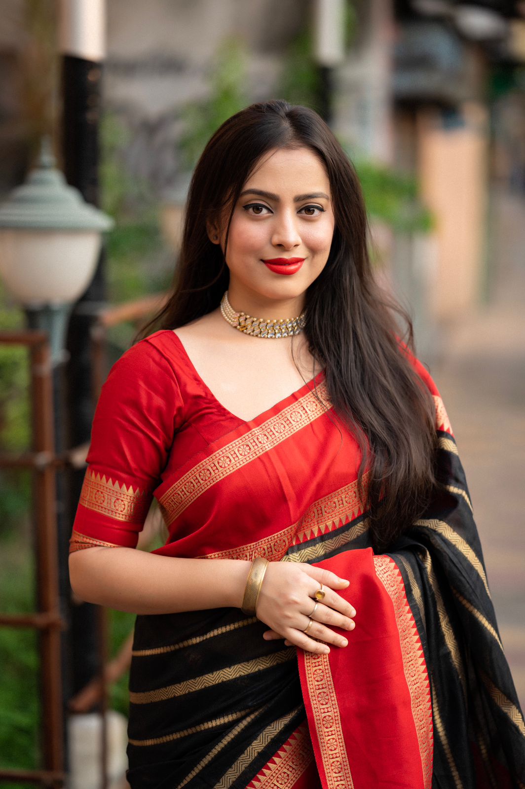 banarasi silk all over zari strip weaved with rich zari pallu saree