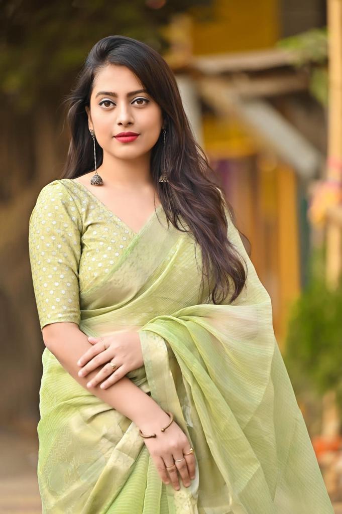 Organza Silk Multi Color Zari Woven Border Saree