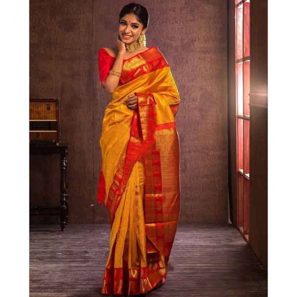 Image of Banarasi Silk Gold Rich Full Zari Weaved Body And Rich Pallu Saree