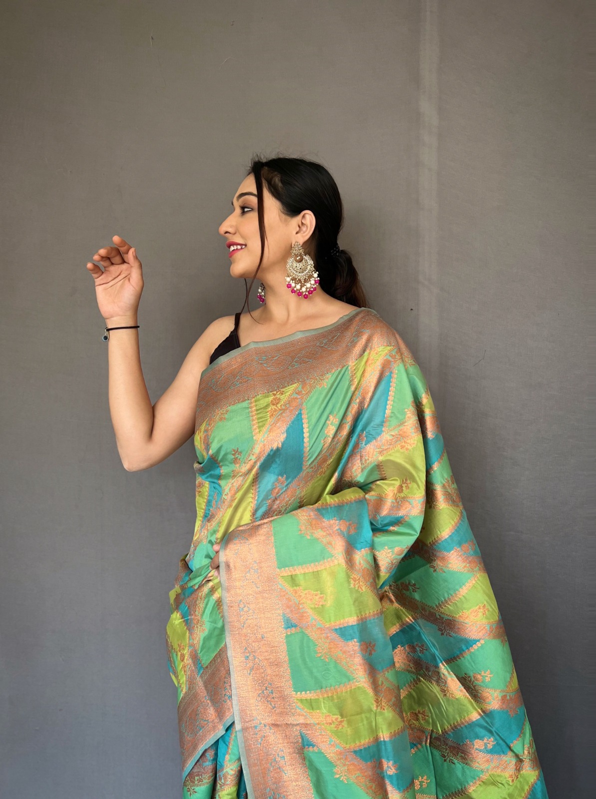 Pure Tissue Silk Zari Weaved Body Rich Pallu Saree