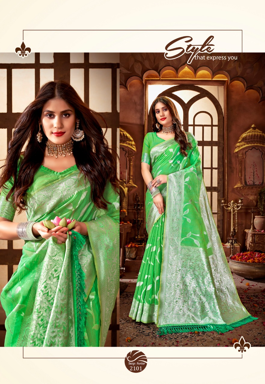 Pure Banarasi Katan Silk Silver Zari Weaved Saree