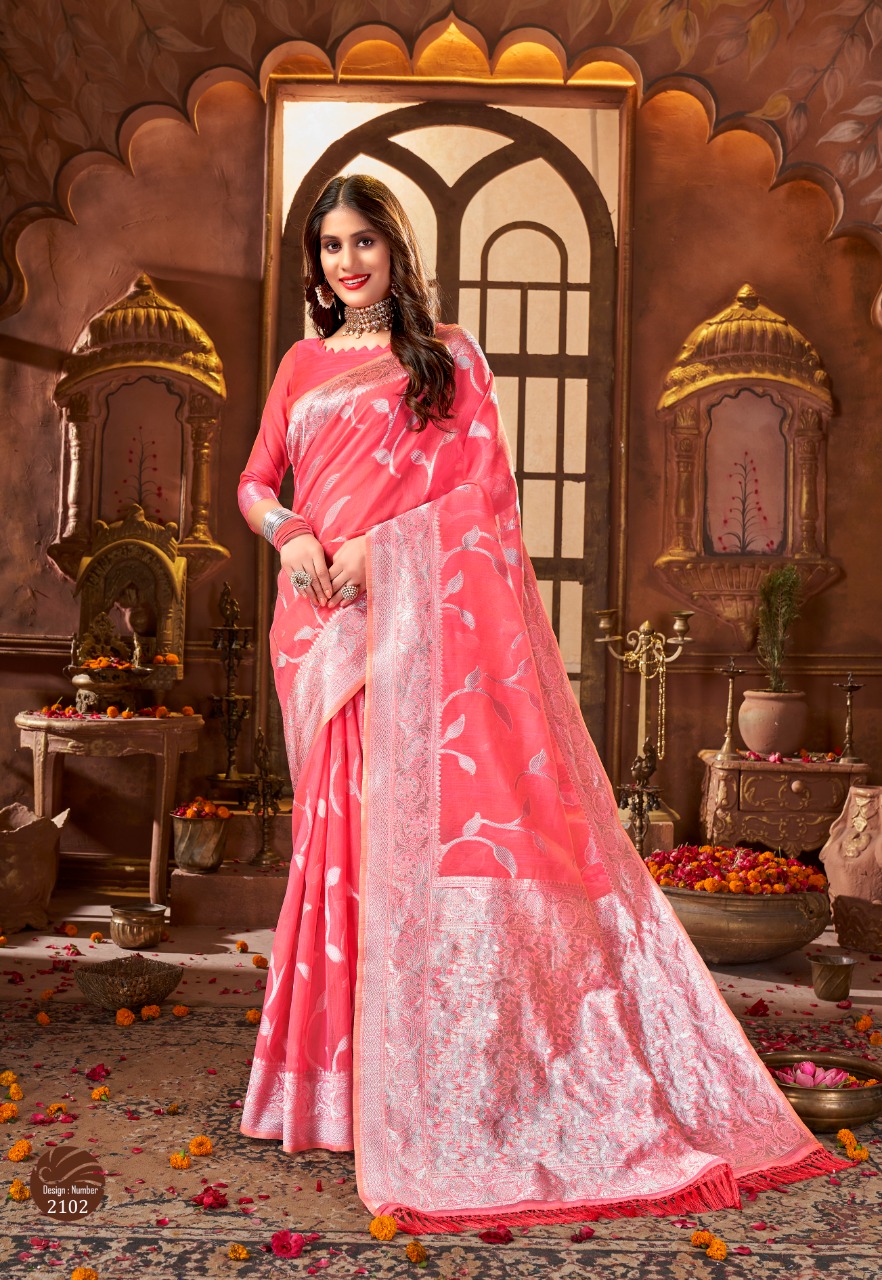 Pure Banarasi Katan Silk Silver Zari Weaved Saree