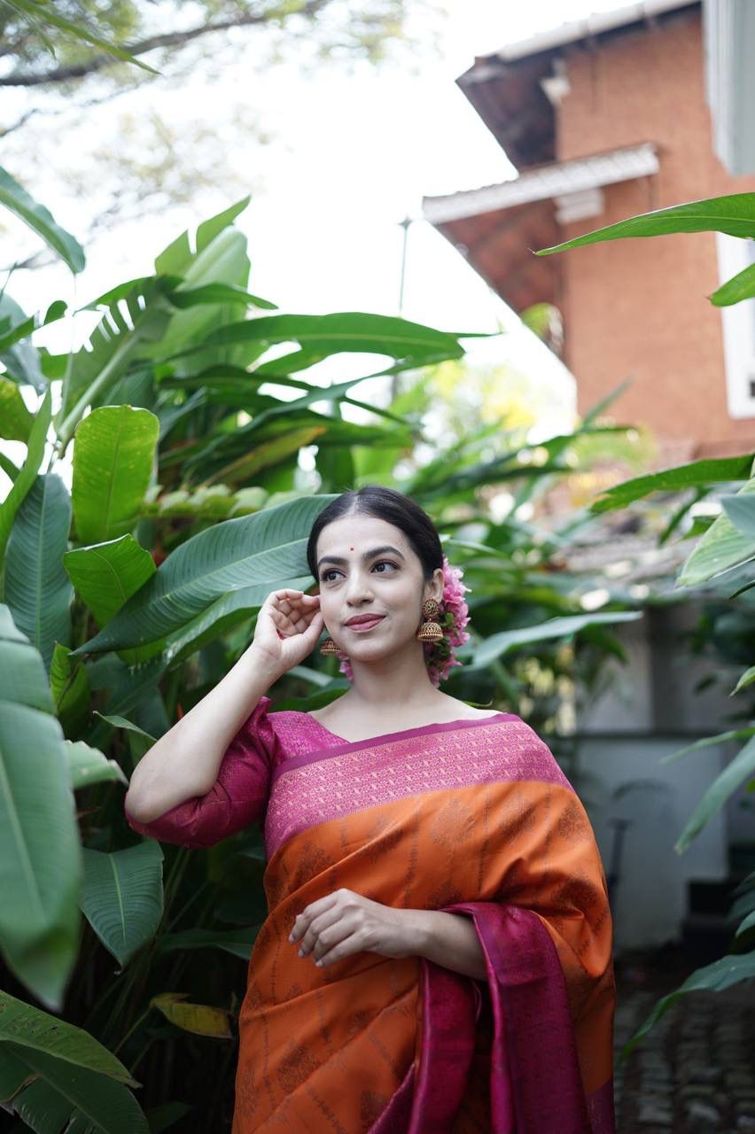 Banarasi Silk Rich Copper Zari Weaved Saree