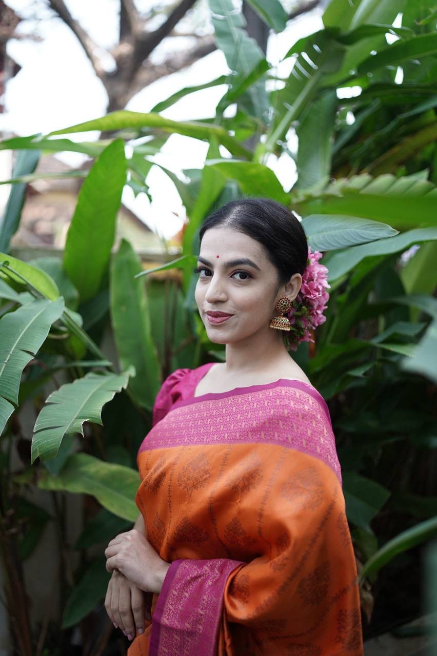 Banarasi Silk Rich Copper Zari Weaved Saree