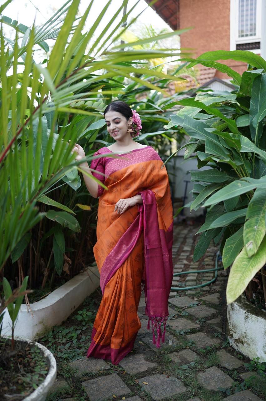 Banarasi Silk Rich Copper Zari Weaved Saree