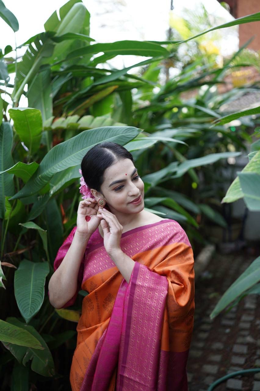 Banarasi Silk Rich Copper Zari Weaved Saree