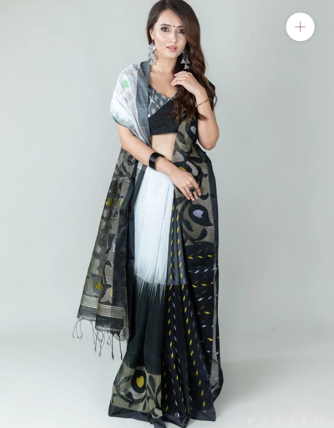 Handloom Jamdani Cotton Printed Rich Woven Pallu Saree