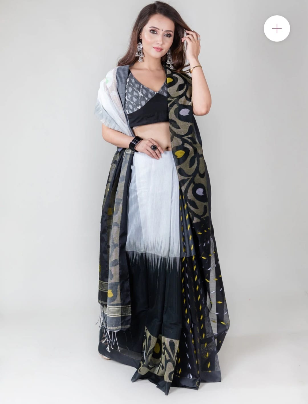 Handloom Jamdani Cotton Printed Rich Woven Pallu Saree