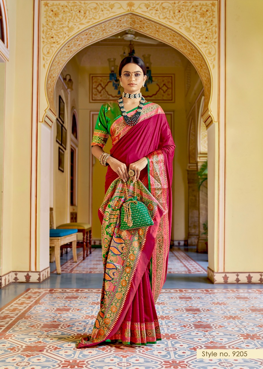 Pure Banarasi Plain Silk With Rich Designer Zari Weaved Pallu And Border Saree