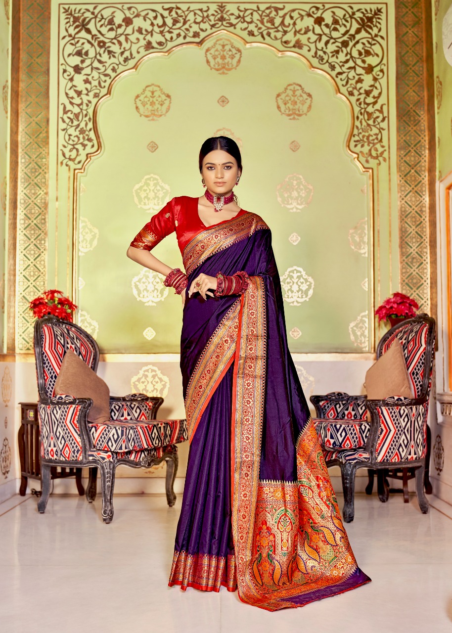 Pure Banarasi Plain Silk With Rich Designer Zari Weaved Pallu And Border Saree