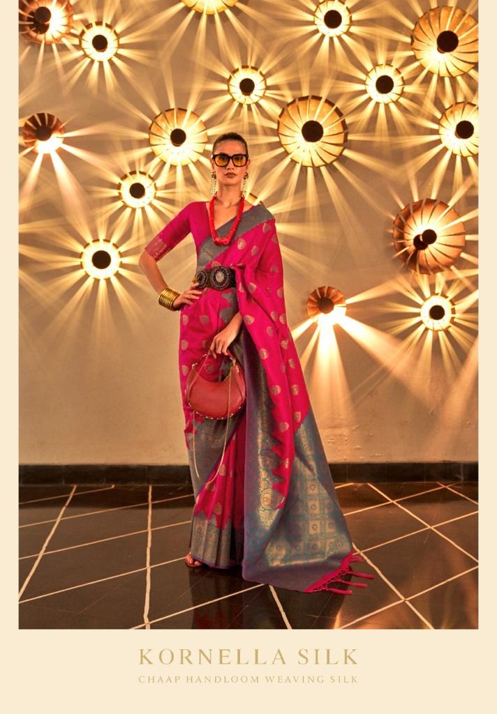 Pure Banarasi Chaap Handloom Silk All Over Zari Weaved Rich Pallu Saree