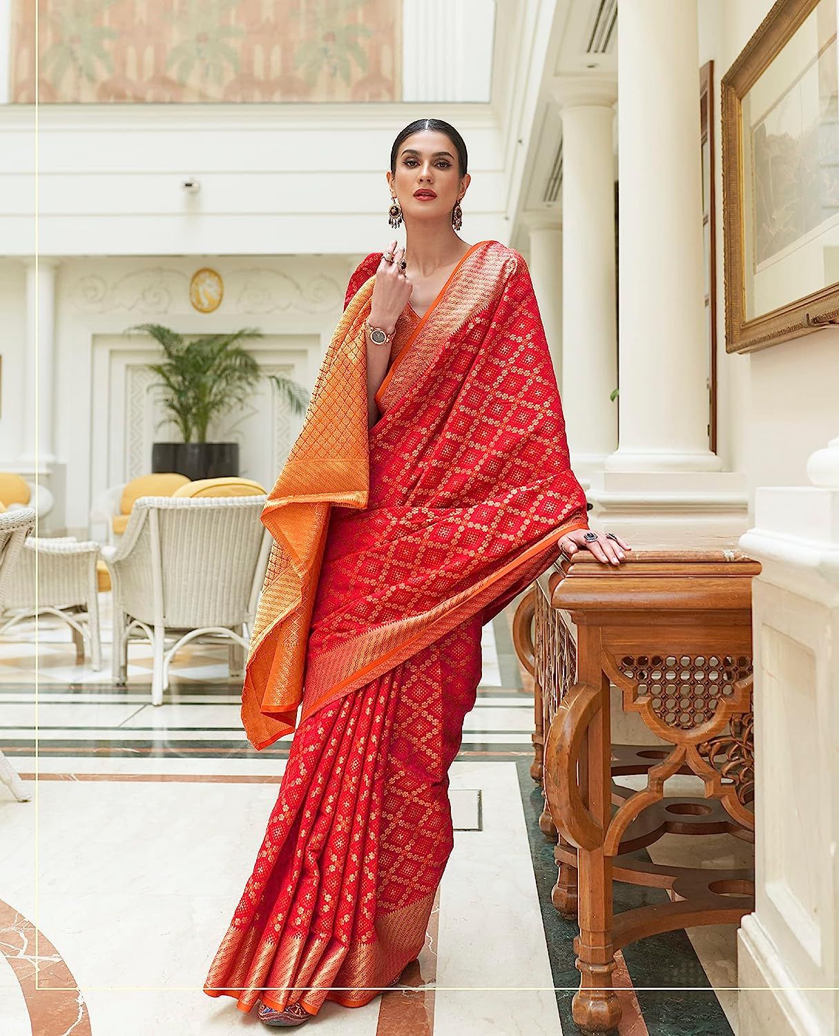 Pure Banarasi Silk All Over Zari Weaved Jaali With Rich Weaved Pallu Border Saree