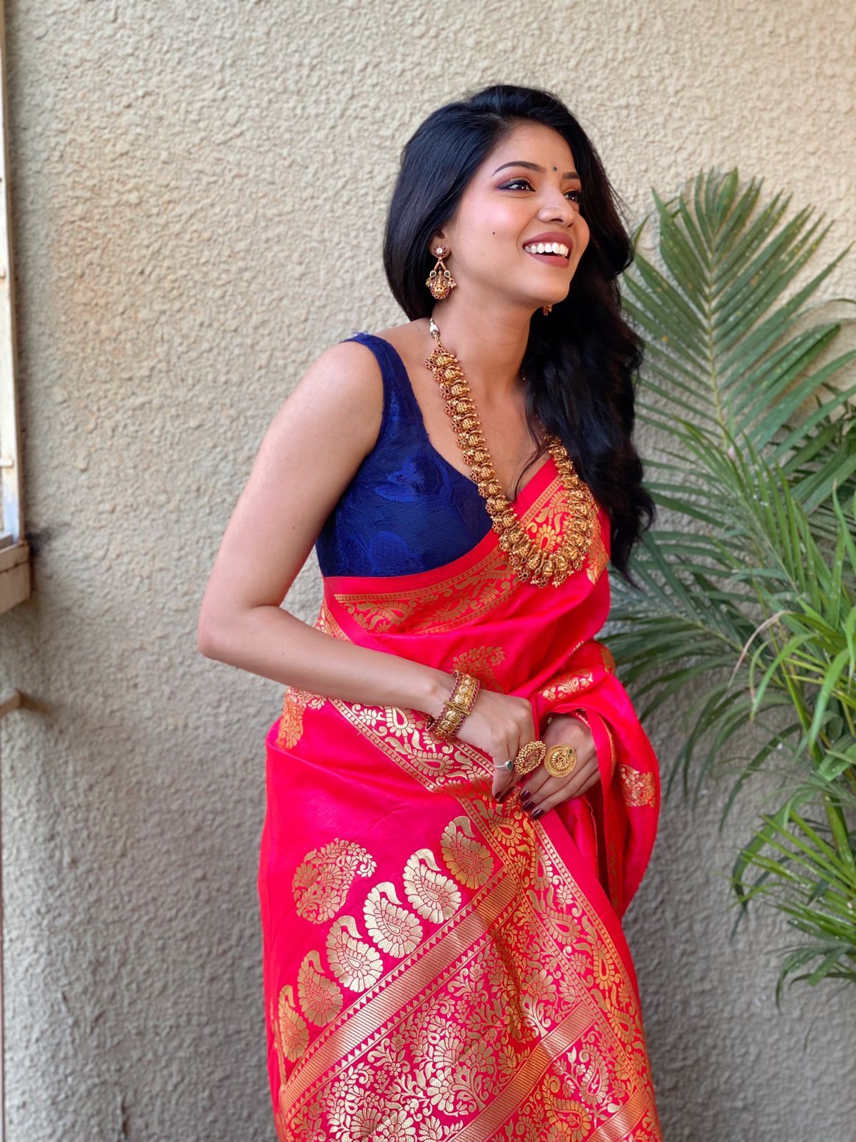 raani banarasi silk all over gold zari weaved boota rich pallu border saree