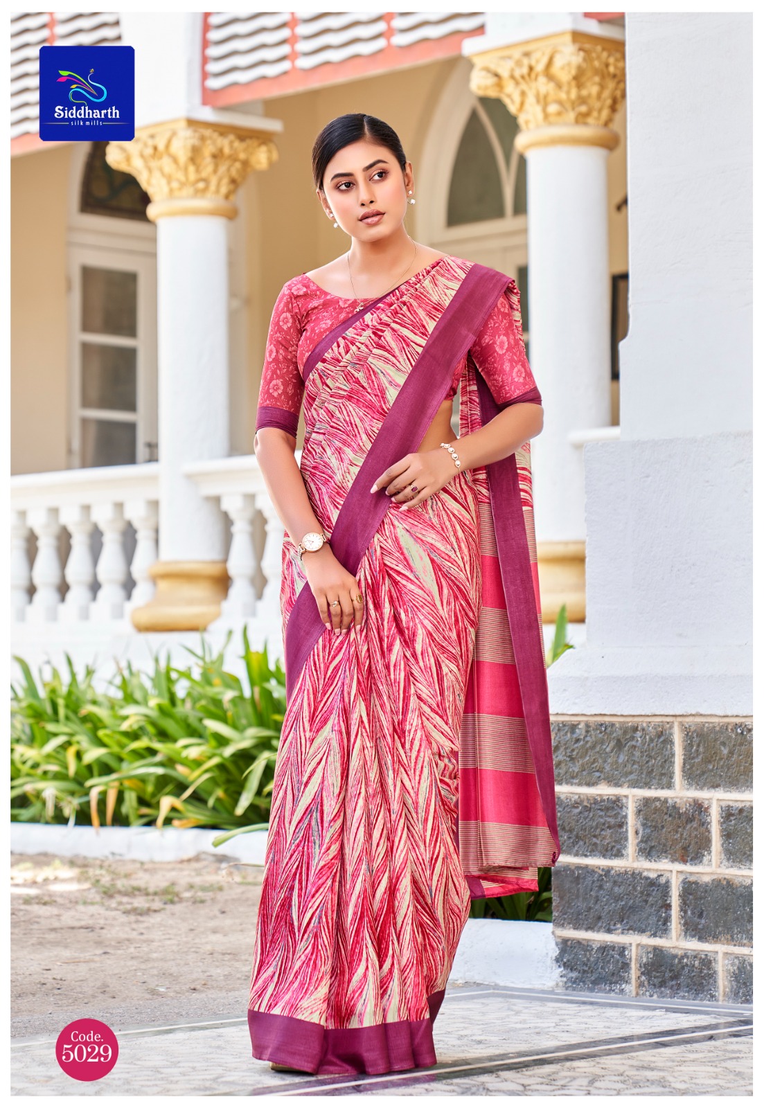 Premium Mulberry Silk Digital Printed Office Wear Sarees