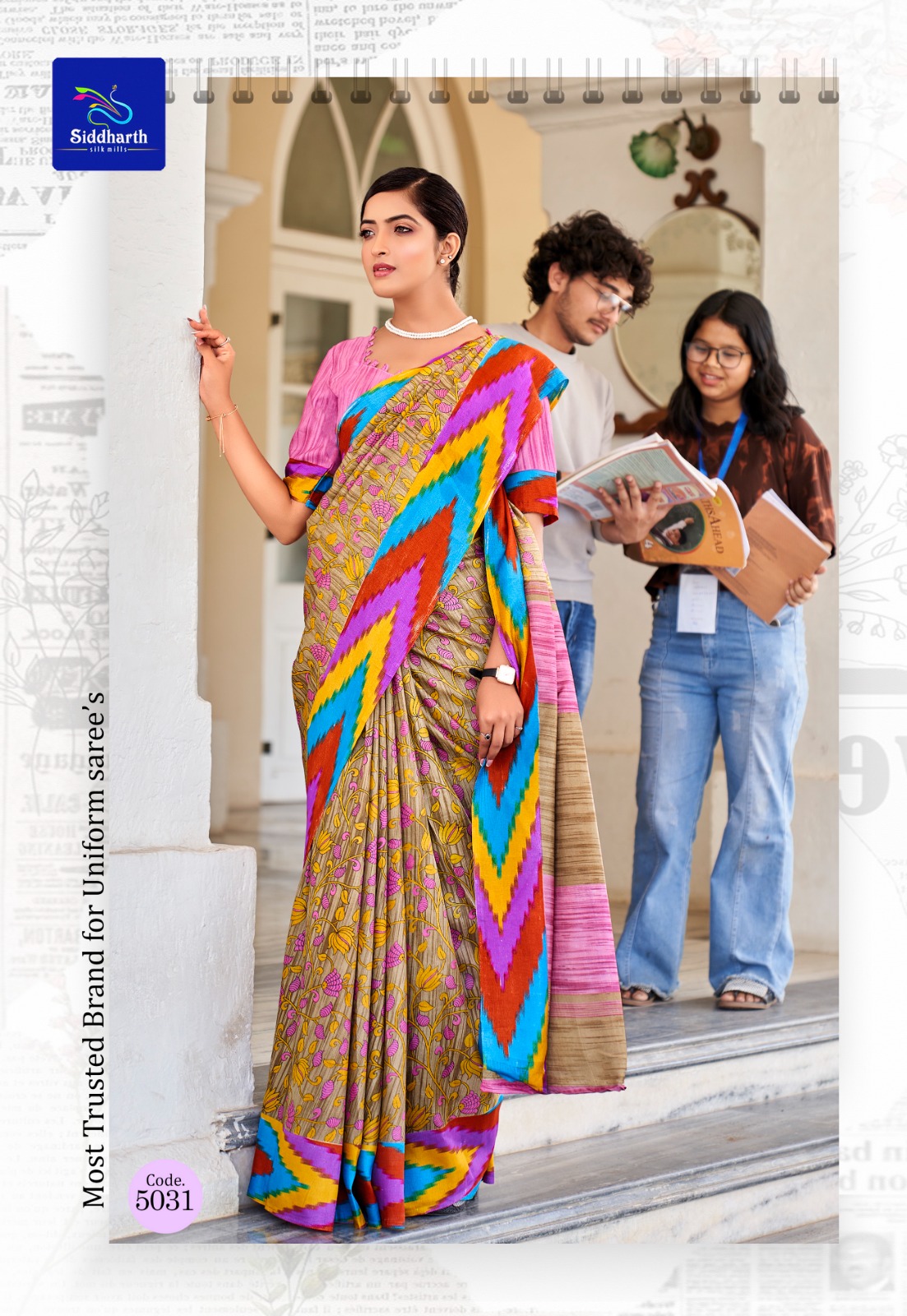 Premium Mulberry Silk Digital Printed Office Wear Saree