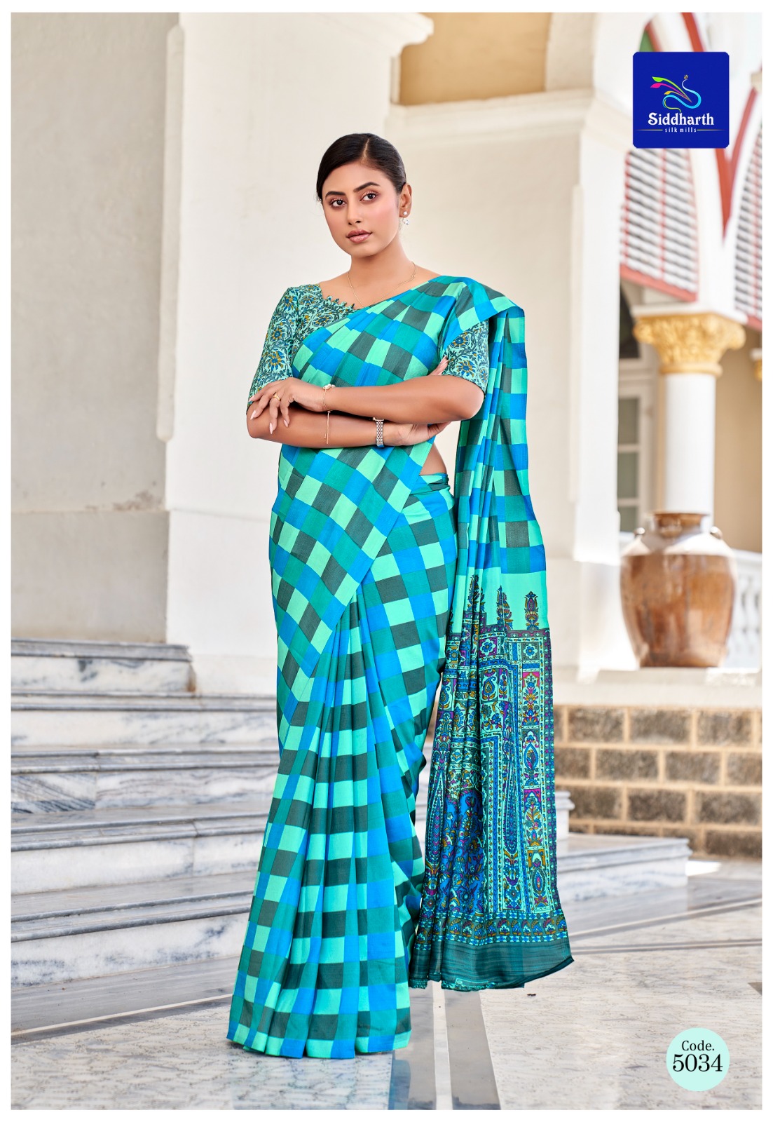 Premium Mulberry Silk Digital Printed Office Wear Saree