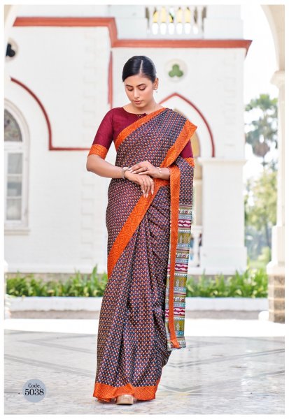 Image of Premium Mulberry Silk Digital Printed Office Wear Sarees
