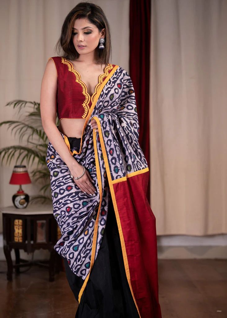 Pure Modal Silk All Over Digital Printed Saree With Blouse Piece