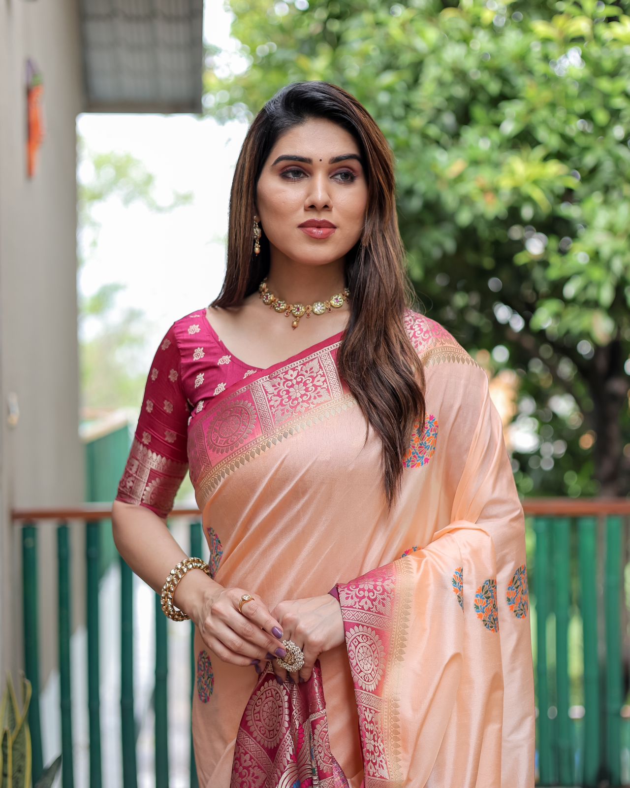 Pure Banarasi Silk All Over Zari Weaved Boota With Rich Weaved Zari Pallu Saree