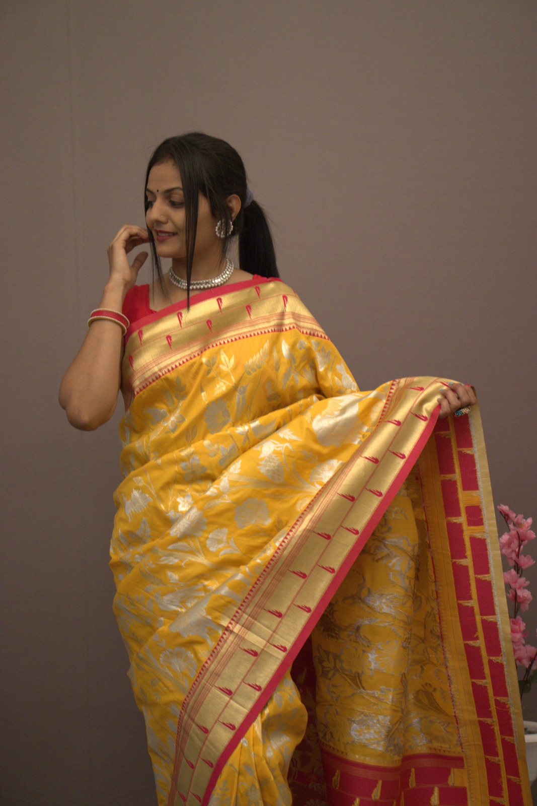 Pure Kanchipuram Paithani Silk All Over Rich Zari Meenakari Weaved Sarees