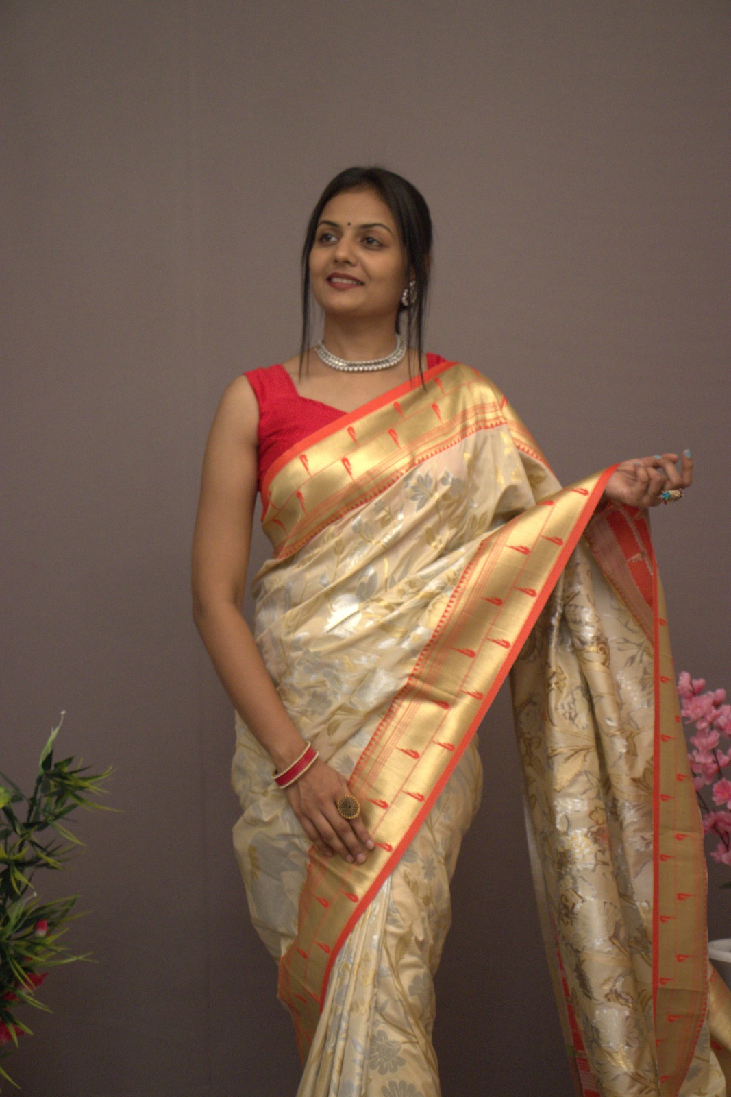 Pure Kanchipuram Paithani Silk All Over Rich Zari Meenakari Weaved Saree