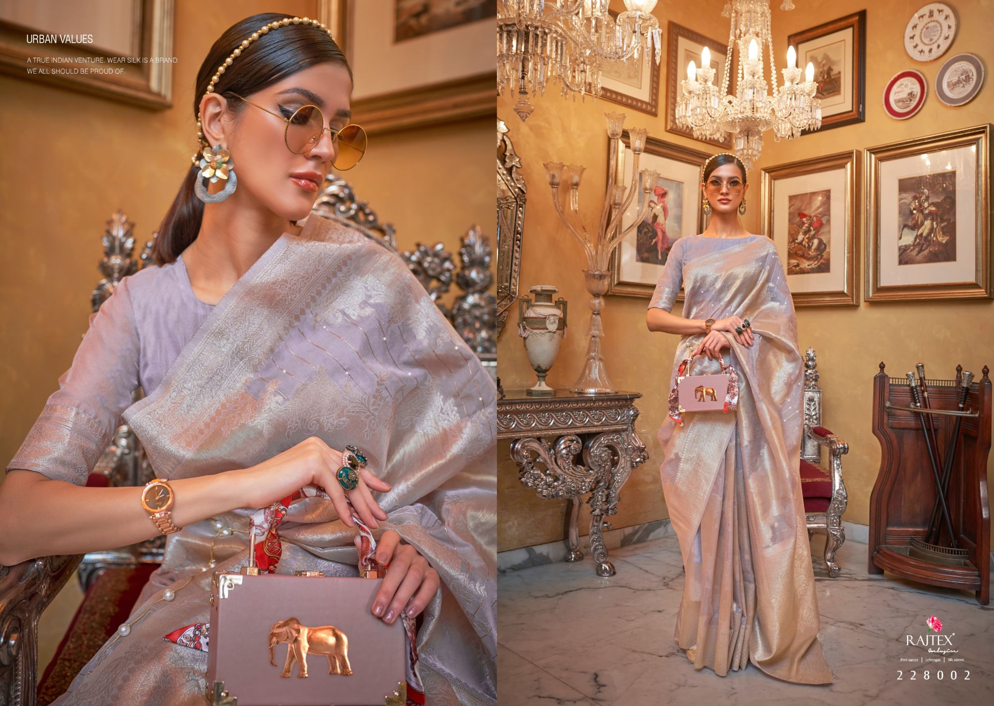 Banarasi Tissue Silk All Over Rich Zari Weaved Sequence Work Saree