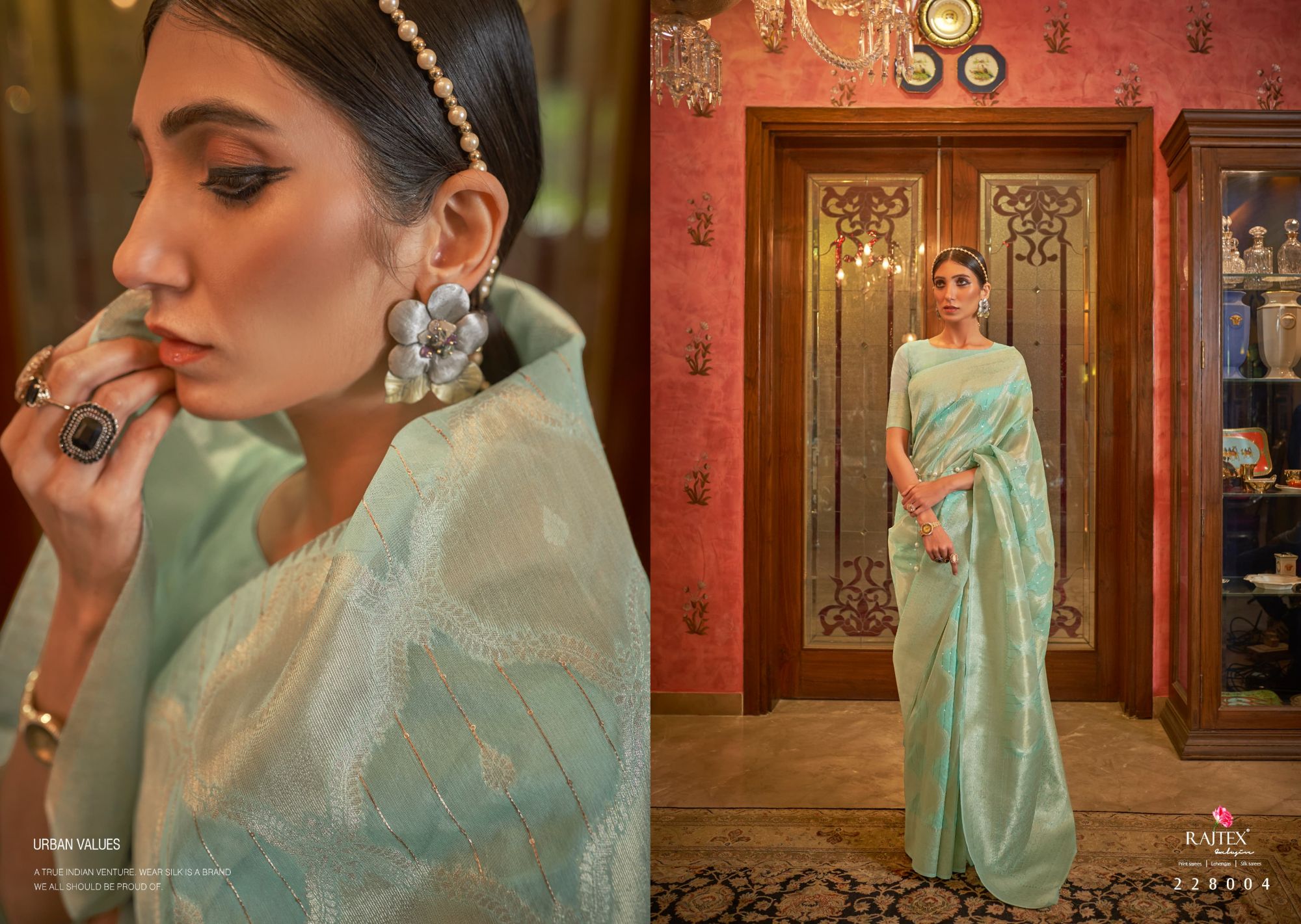 Banarasi Tissue Silk All Over Rich Zari Weaved Sequence Work Saree