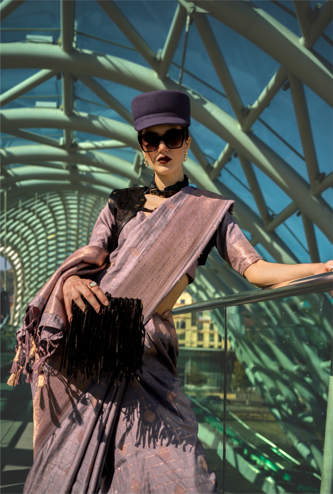 Pyazi Pure Handloom Banarasi Silk Rich Zari Weaved Saree