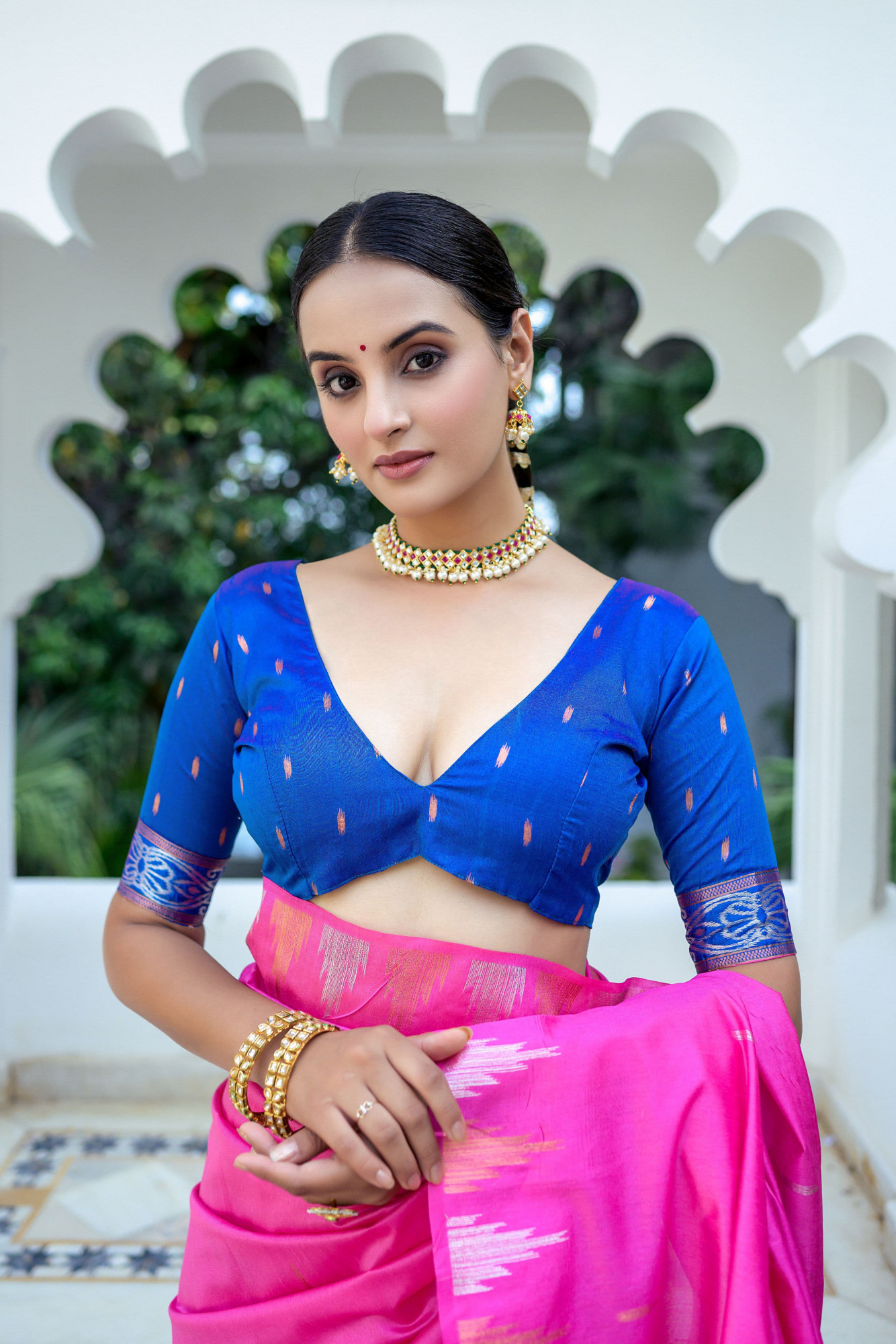 Raani Soft Tussar Silk Jamdani Zari Weaved Saree