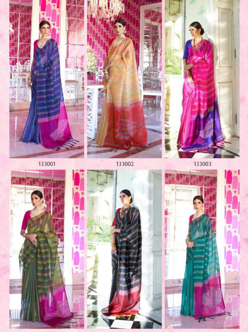 Jade Green Pure Chanderi Cotton Multi Color Tye And Dye Thread Work Pattu Border Saree