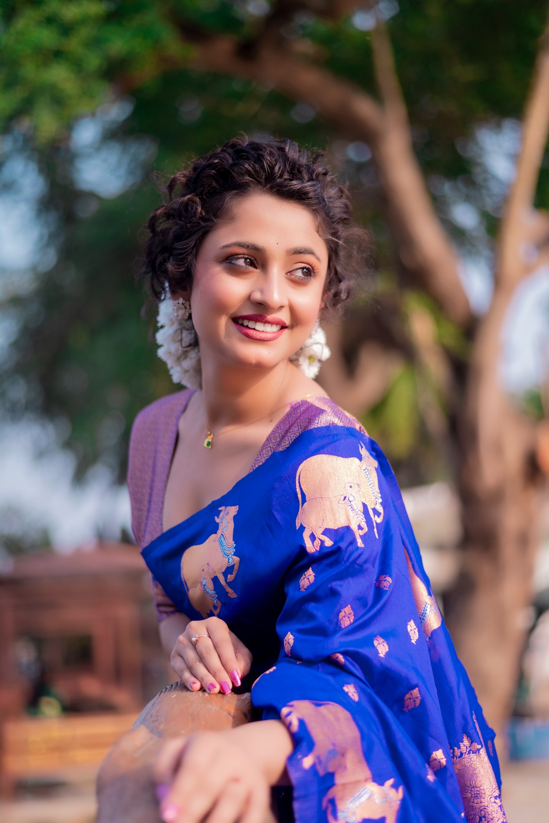 Royal Blue Banarasi Silk Zari Weaved Body Rich Pallu Border Saree