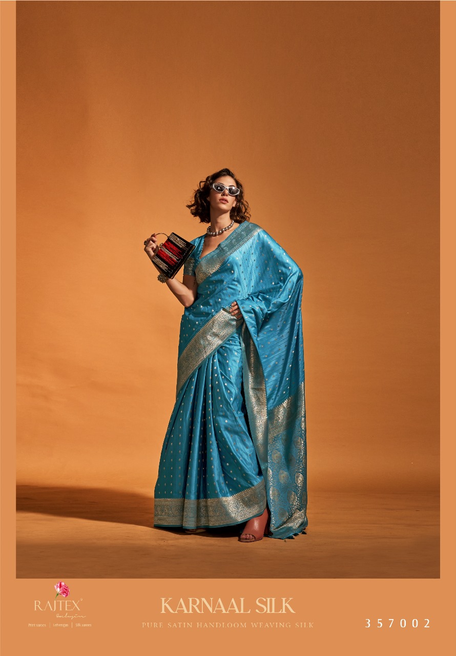 Teal Pure Banarasi Satin Handloom Zari Weaving Silk Saree