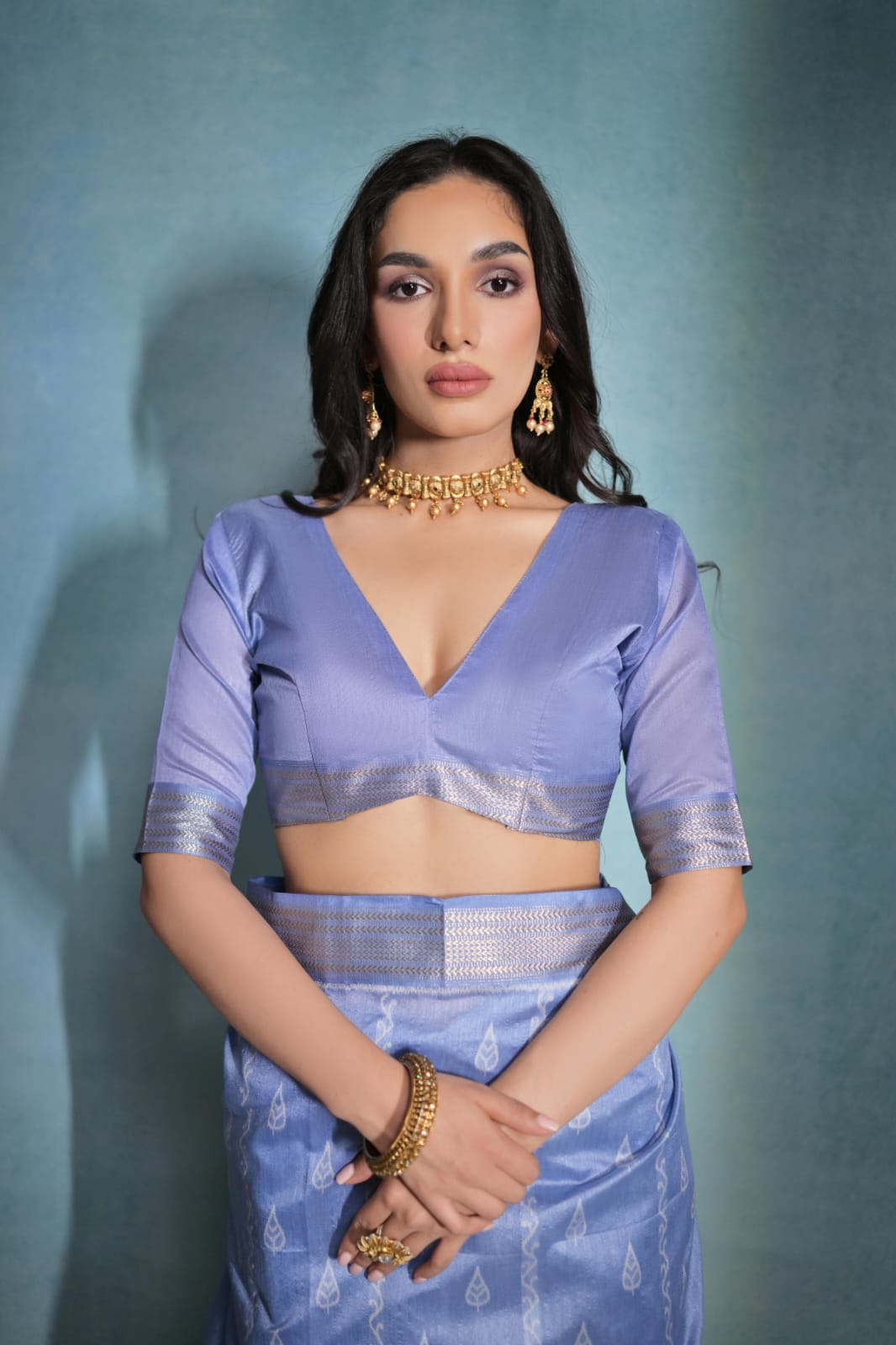 Lavender Banarasi Silk All Over Weaved With Zari Stripes Pallu Saree