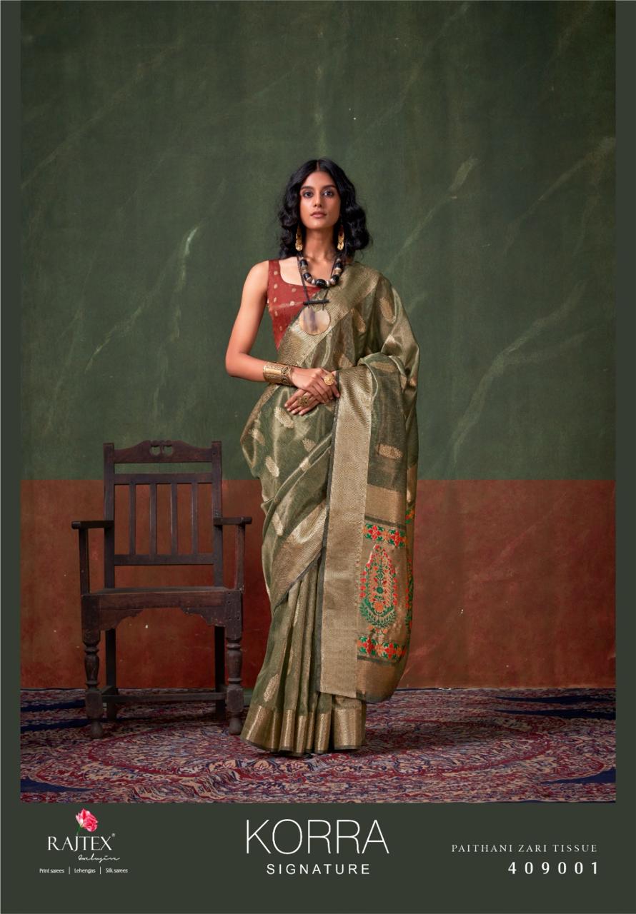 Mehendi Green Pure Handloom Paithani Zari Tissue Silk Weaved Saree