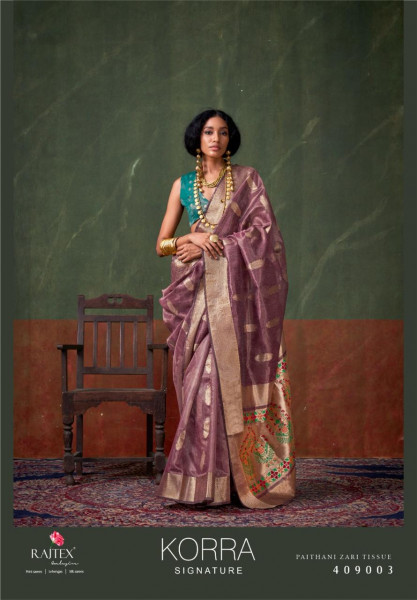 Image of Purple Pure Handloom Paithani Zari Tissue Silk Weaved Saree