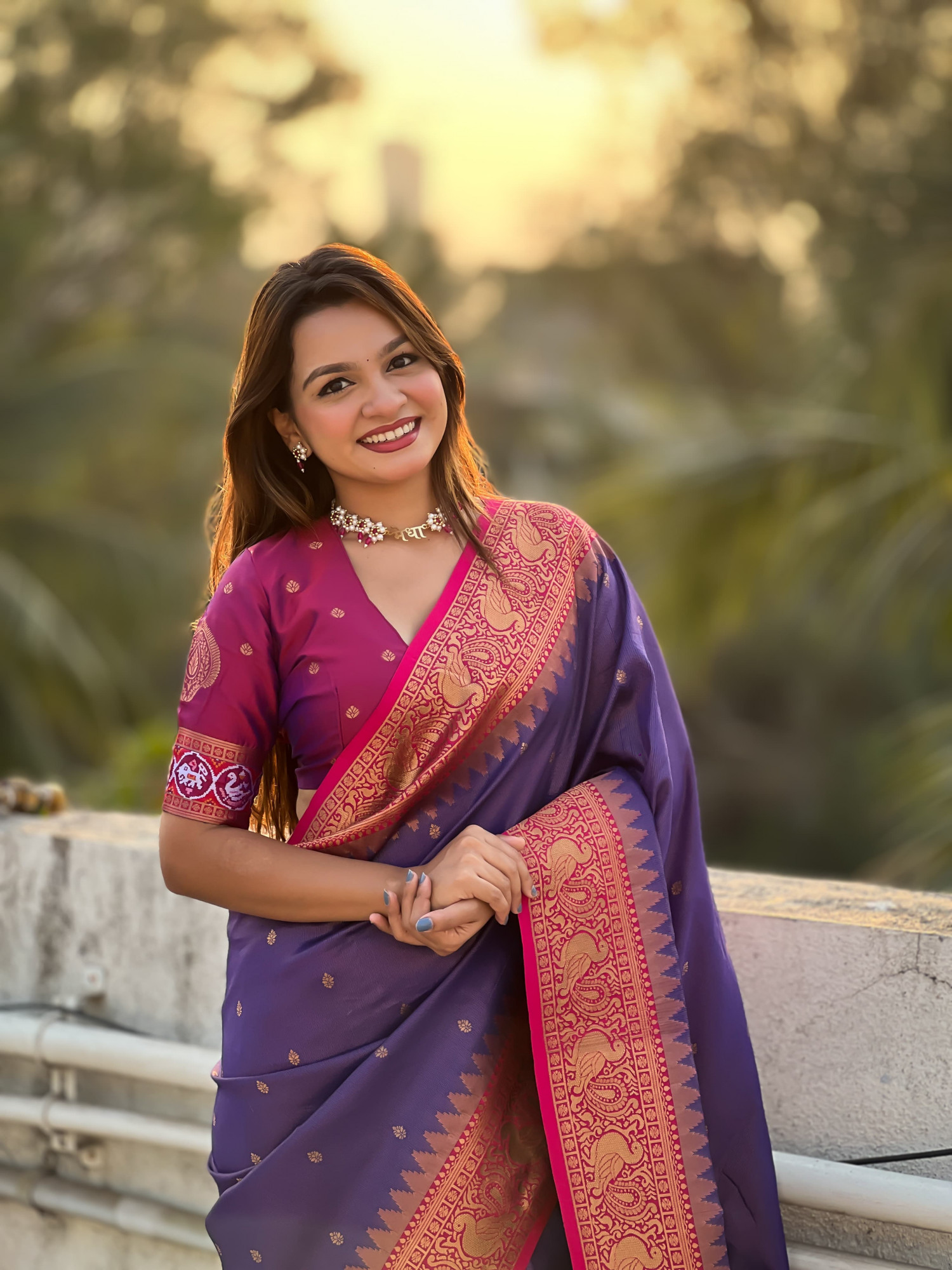 Indigo Pure Tissue Kanjivaram Rich Zari Weaved Body Patola Weaved Pallu Saree