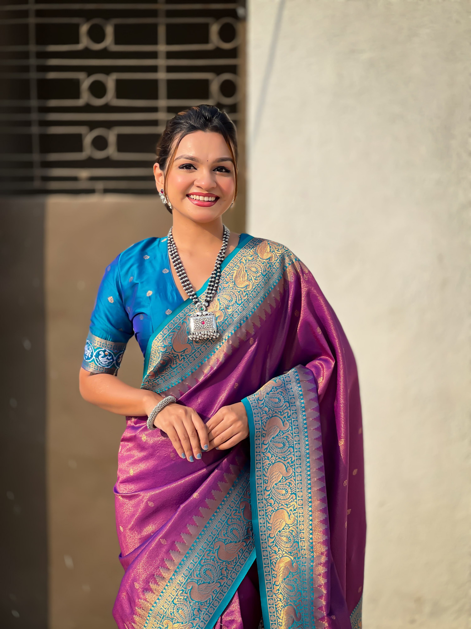 Purple Pure Tissue Kanjivaram Rich Zari Weaved Body Patola Weaved Pallu Saree