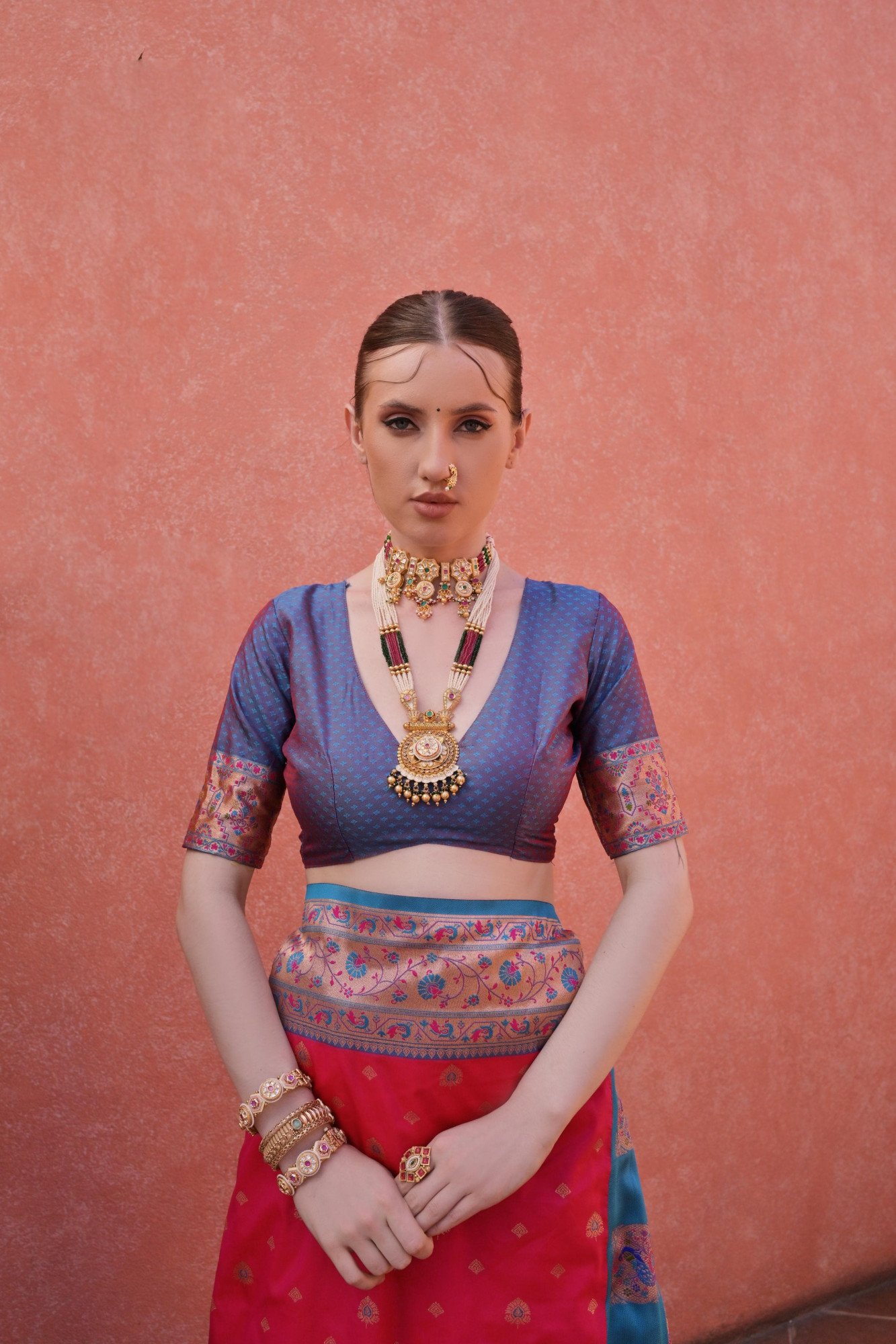 Red Pure Banarasi Paithani Silk Zari Weaved Booti Rich Weaved Pallu Border Saree