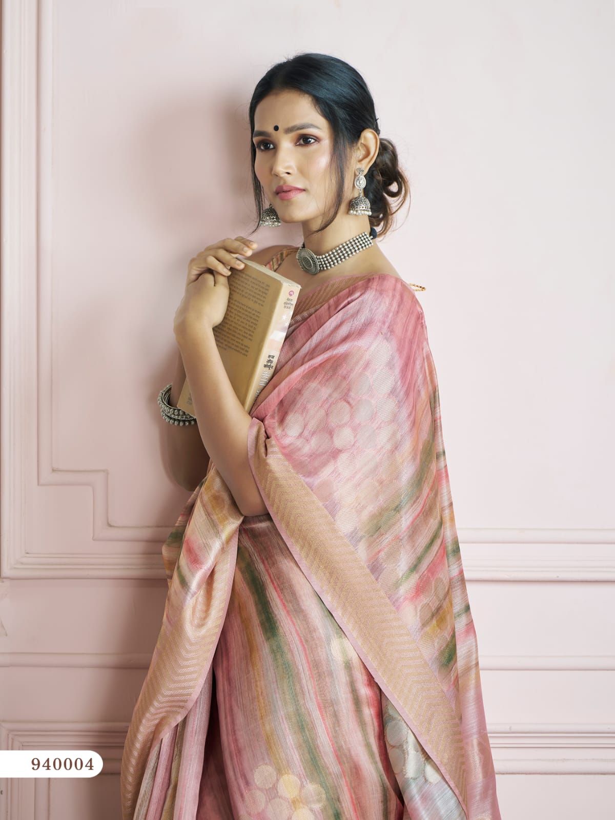 Pink Shaded Pure Handloom Khadi Silk Digital Printed Saree