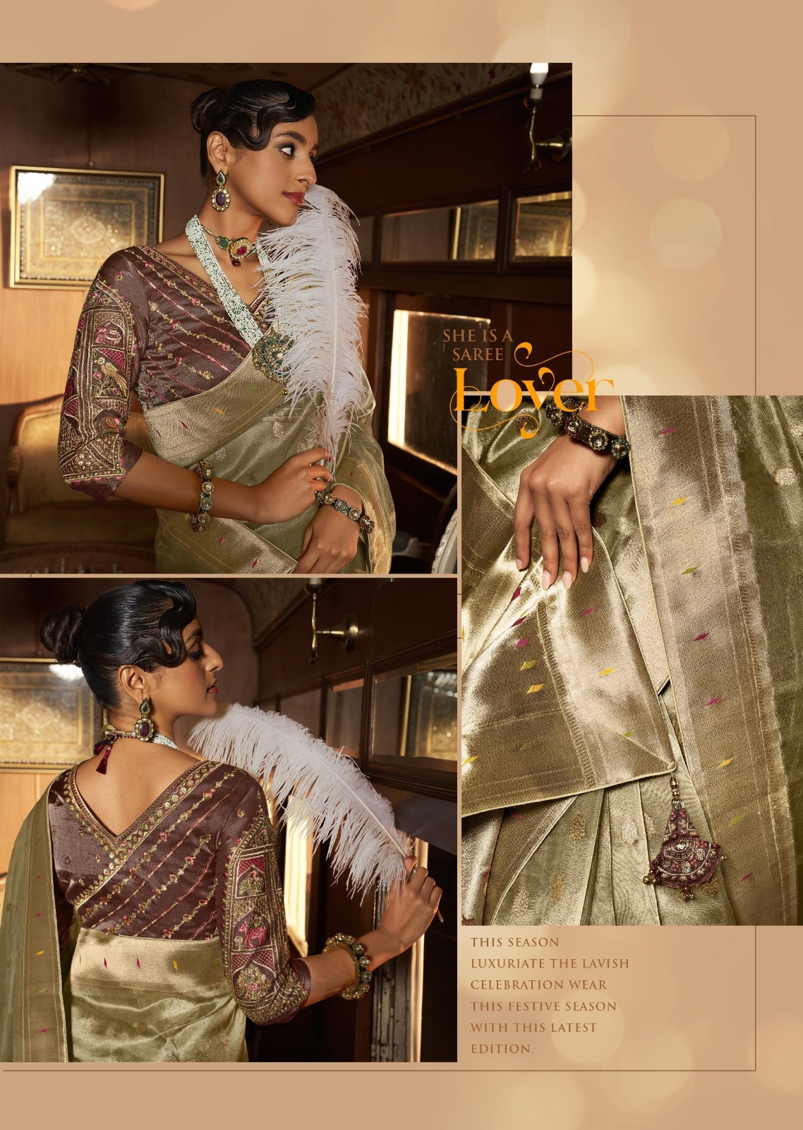 Beige Pure Luxury Tissue Paithani Silk Rich Zari Weaved Body Gorgeous Pallu Border Saree