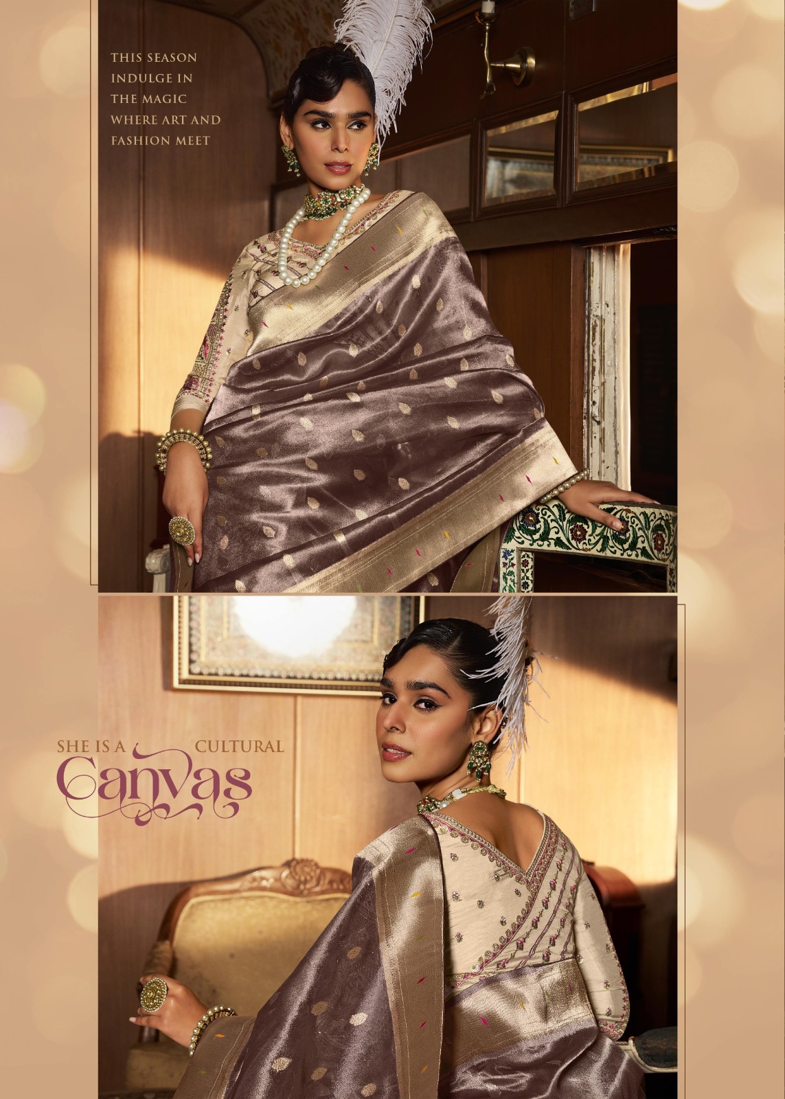 Brown Pure Luxury Tissue Paithani Silk Rich Zari Weaved Body Gorgeous Pallu Border Saree