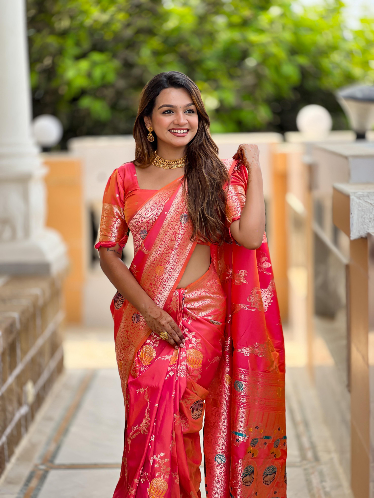 Red Soft Banarasi Silk All Over Rich Zari Meenakari Weaved Body Pallu Border Saree