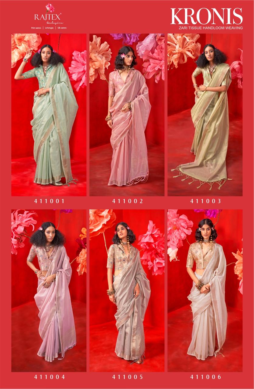 Pink Pure Handloom Tissue Silk Zari Weaved Saree With Blouse Piece