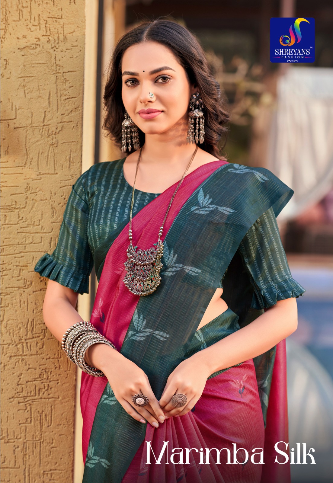 Dark Magenta Handloom Tissue Silk Resham Weaved Pallu Border Saree