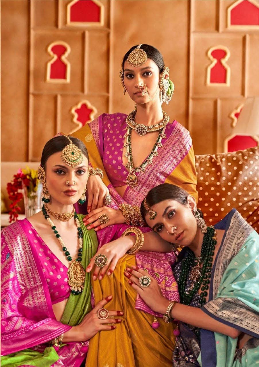 Mehendi Green Mercerised Silk Classic Patola Sambalpuri Rich Pallu Saree