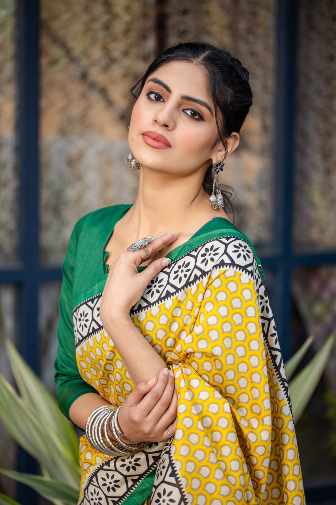 Yellow Bhagalpuri Cotton Digital Printed Saree