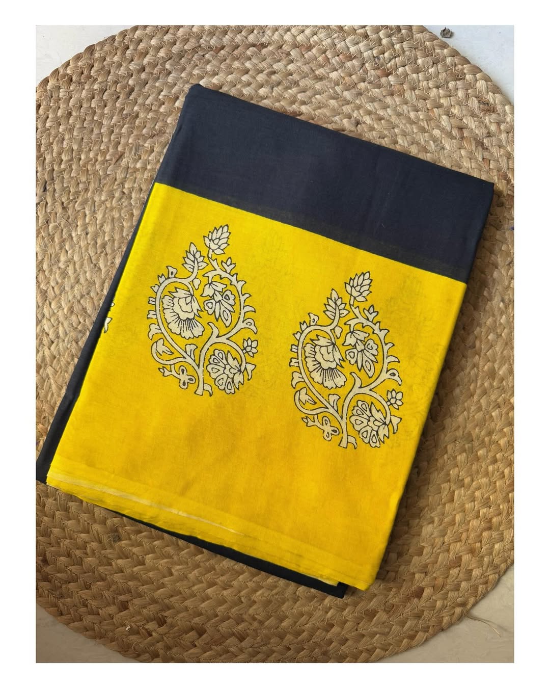 Black Lemon Pure Chanderi Cotton Digital Printed Saree