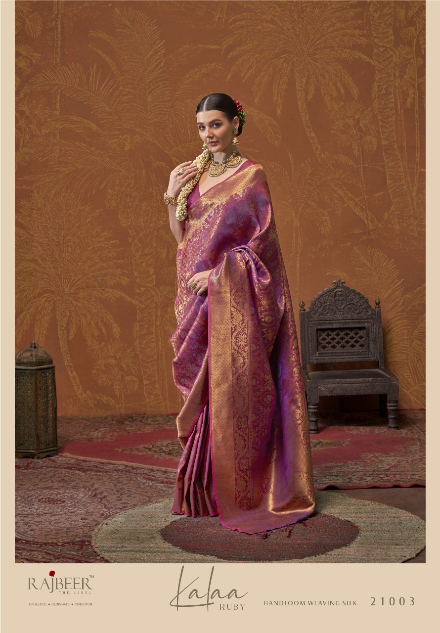 Purple Pure Banarasi Silk Rich All Over Zari Weaved Saree With Tassels On Pallu