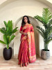 Light Raani Tissue Silk Jacquard Weaved Rich Zari Pallu Beautiful Motifs  Border Saree