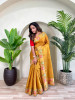 Mustard Tissue Silk Jacquard Weaved Rich Zari Pallu Beautiful Motifs  Border Saree